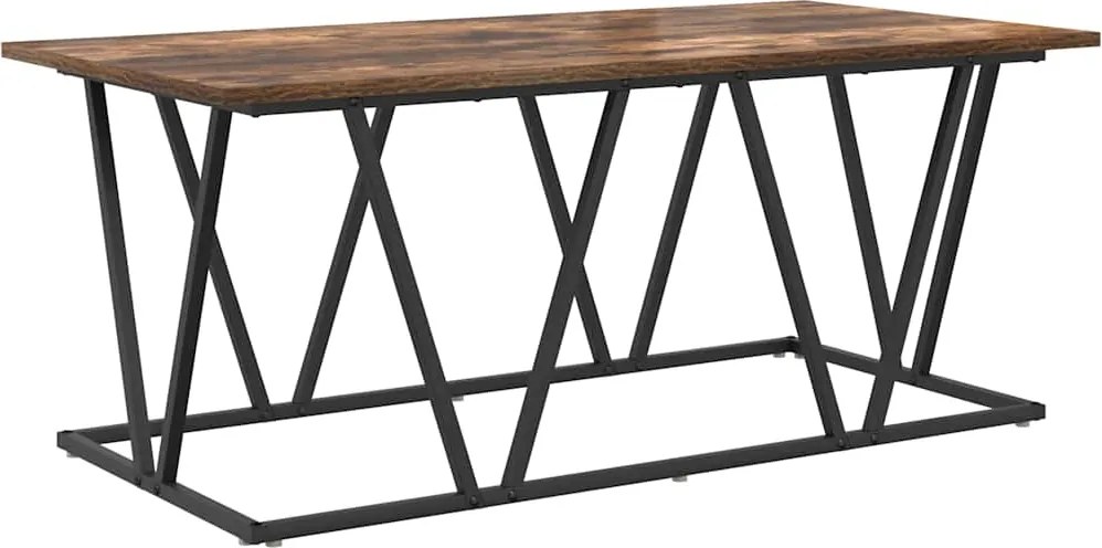 vidaXL Dohányzóasztal Füstölt tölgy 100 x 50 x 40 cm Mérnöki fa és fém