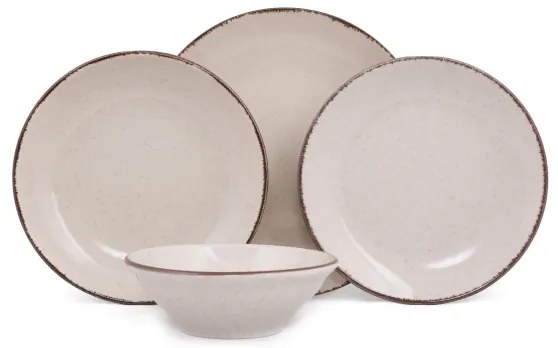 24 darabos étkészlet, bézs/porcelán