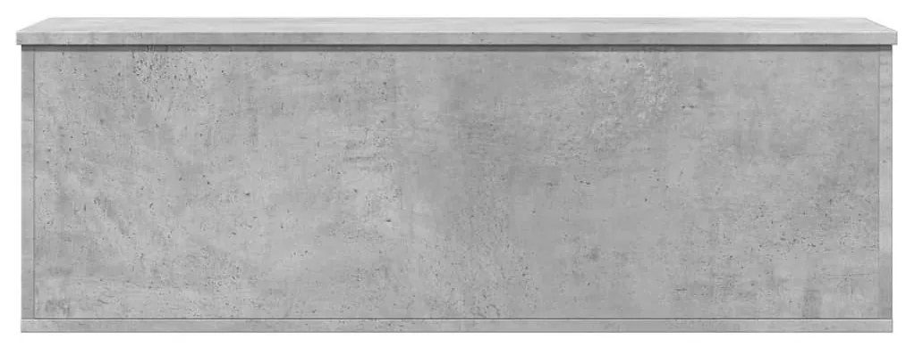 betonszürke szerelt fa tárolóláda 102 x 35 x 35 cm