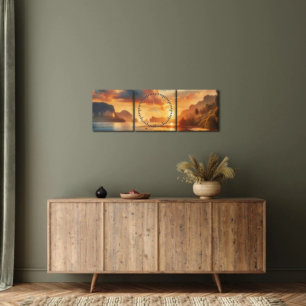 Kép - Kilátás a partról (órával) (90x30 cm)