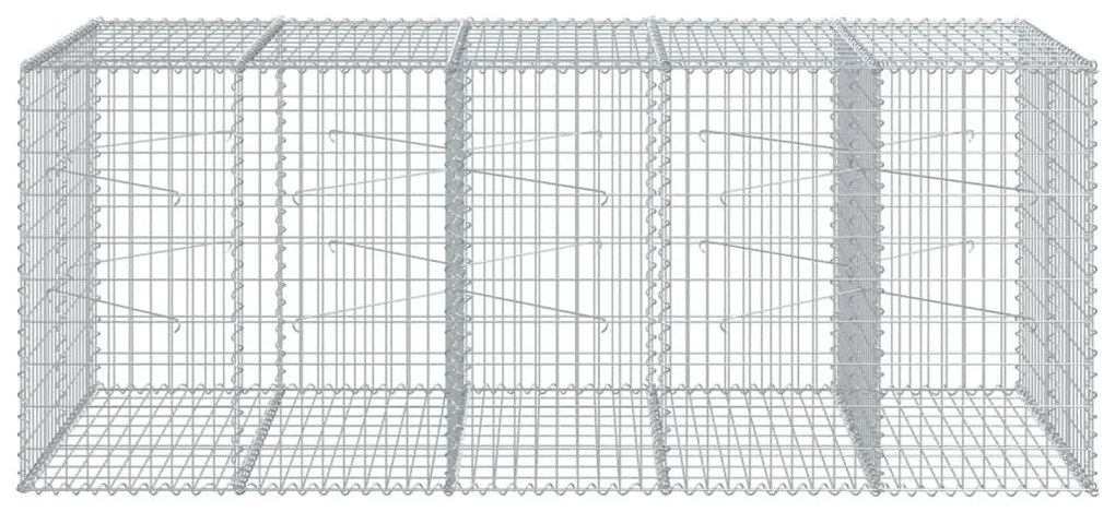 horganyzott vas gabion kosár fedéllel 250 x 100 x 100 cm