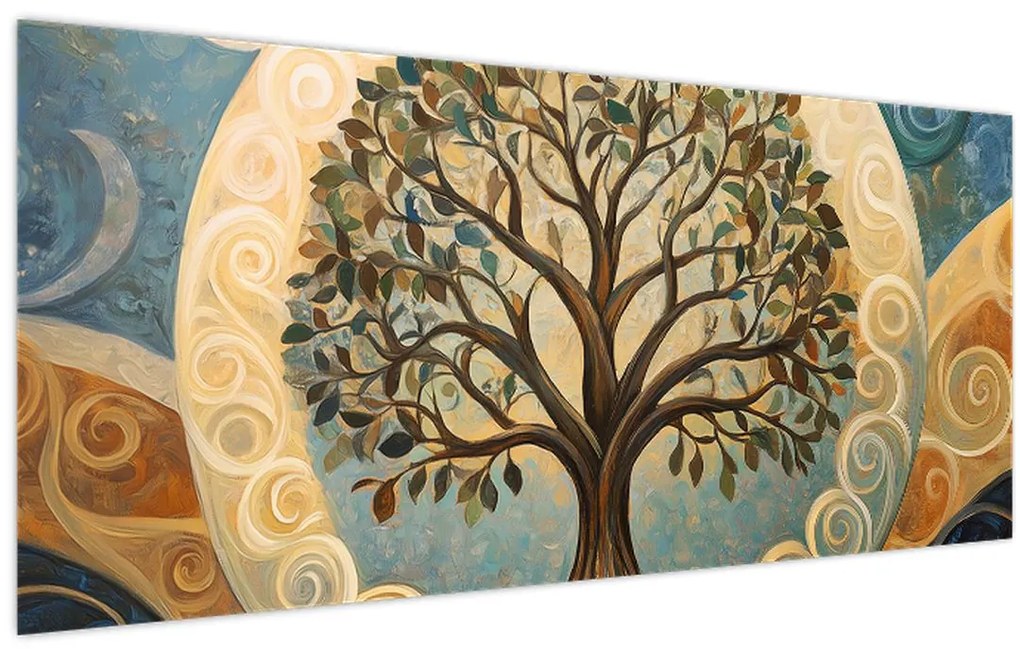 Kép – Életfa és spirálok (120x50 cm)