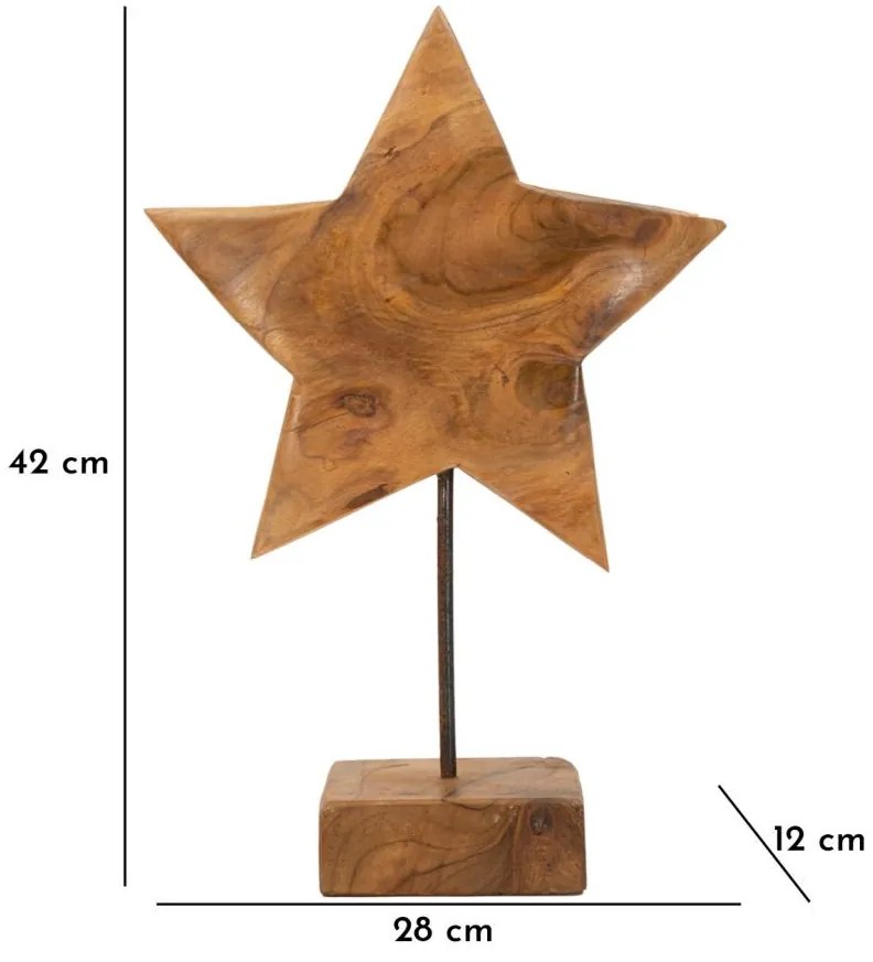 Teak csillagszobor 28x1242cm