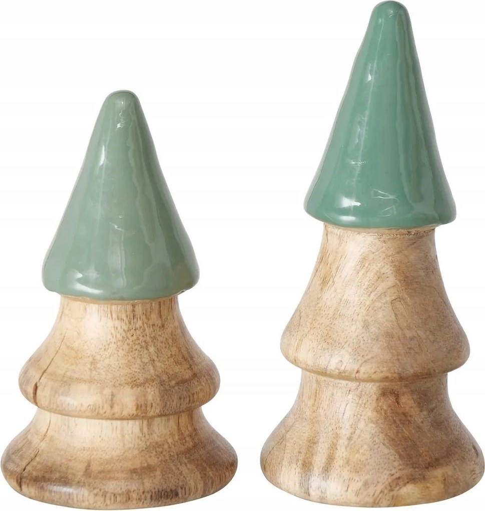 Boltze Home Padise karácsonyfa figurák mangófából 2 db-os szett 11 és 13 cm