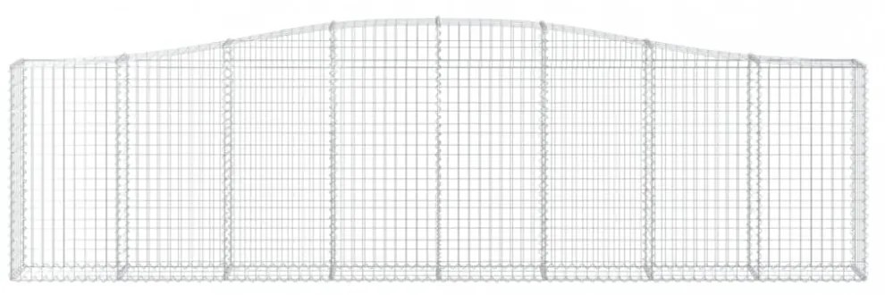 vidaXL 15 db íves horganyzott vas gabion kosár 400x30x100/120 cm