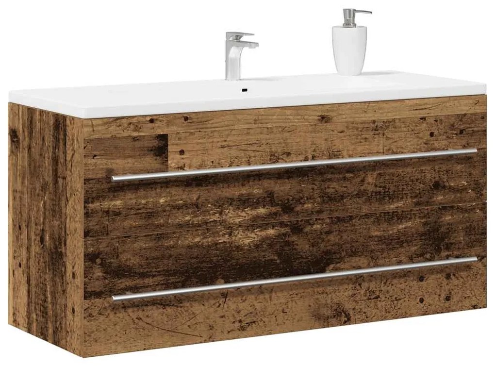 antik fa szerelt fa mosdószekrény 100x38,5x48 cm