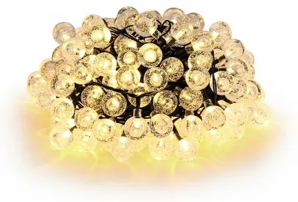 Brilagi - napelemes LED díszfüzér BUBBLE 300×LED/8 üzemmód 30 m IP65 meleg fehér