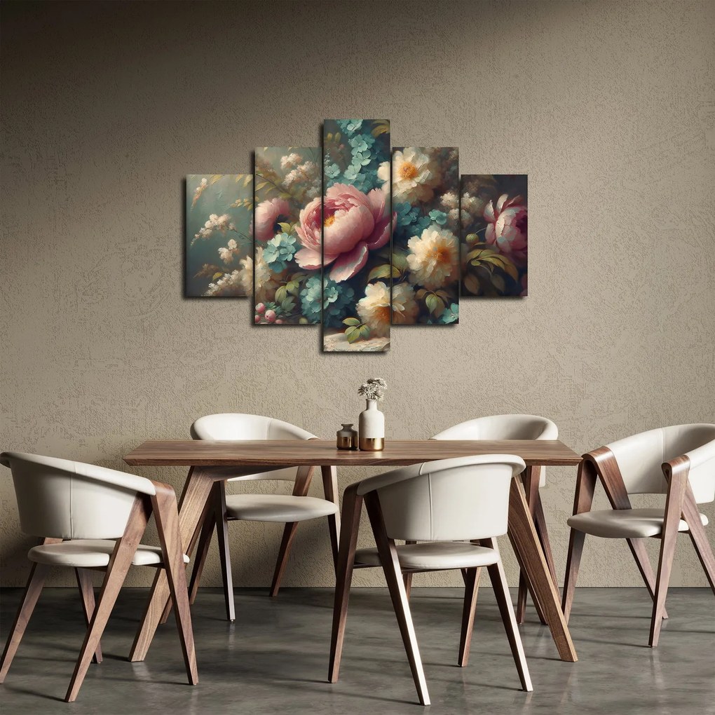 Kép - Természet csendélet virágokkal - festmény (150x105 cm)
