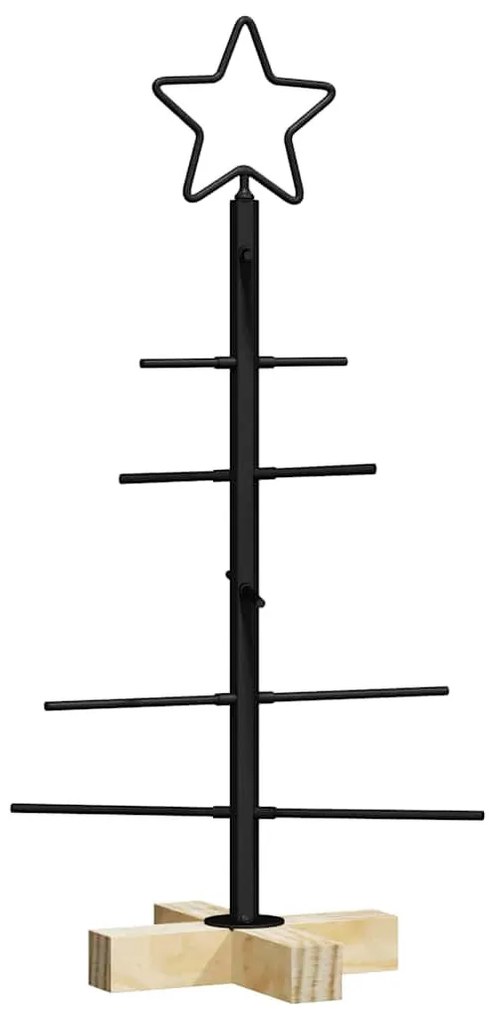 Fém karácsonyfa állvánnyal Fekete 60 cm Porszórt Acél