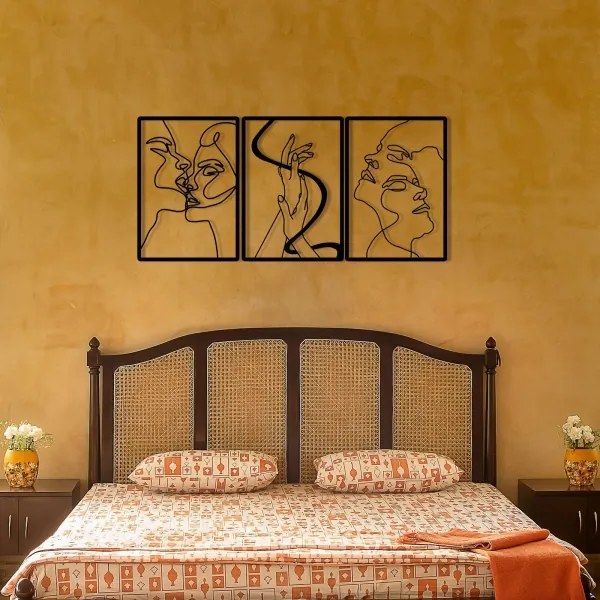 KÉSZLET 3x Fali dekoráció 109x50 cm szerelem fém