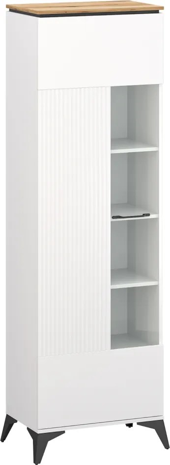 Vitrin, fehér/evoke tölgy, VELIS 1D