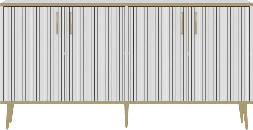 Poly komód, fehér, 150 cm
