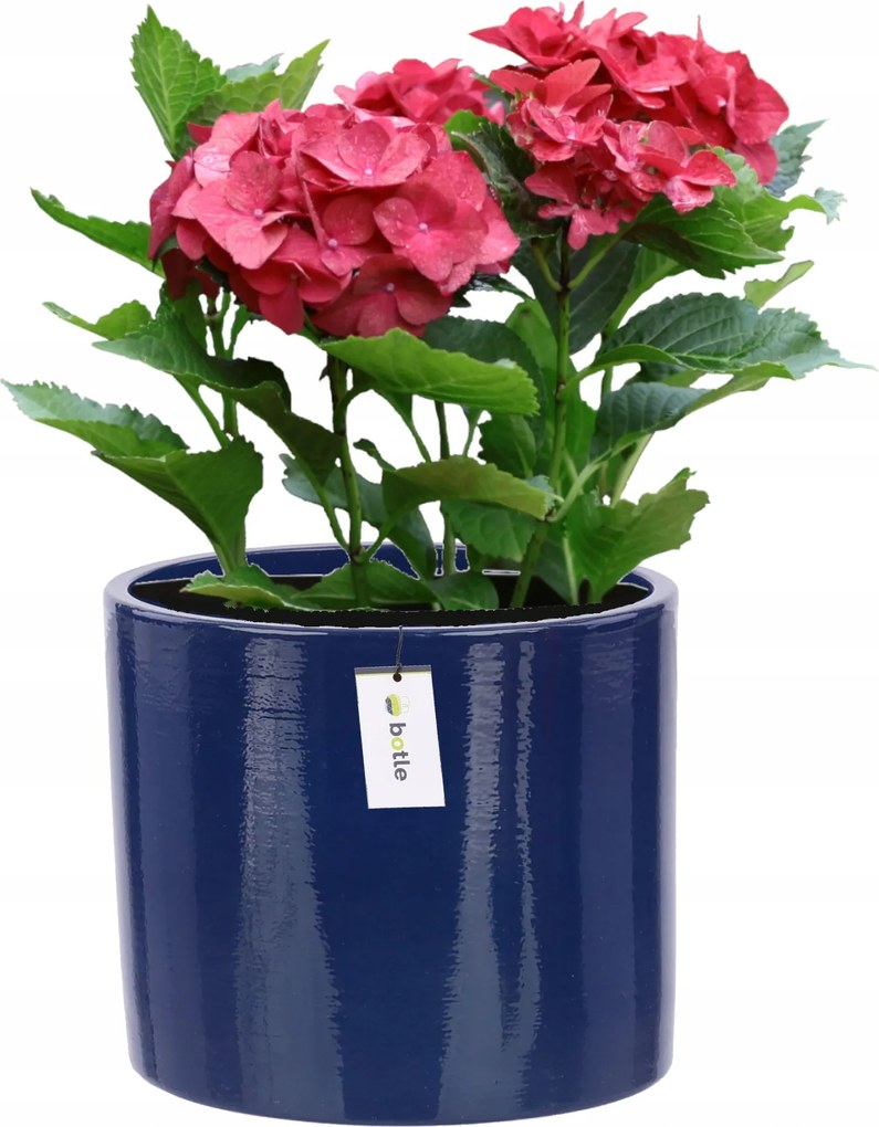 Virágcserép kerámia fedél Ø 13,5cm H 12,5cm szín Sötétkék fényes