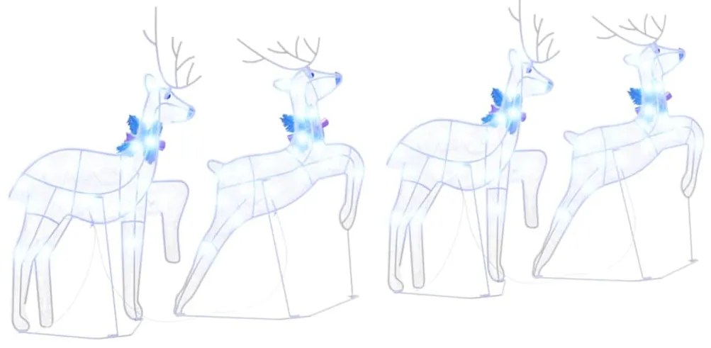 LED rénszarvasok 4 pcs Fehér szövet