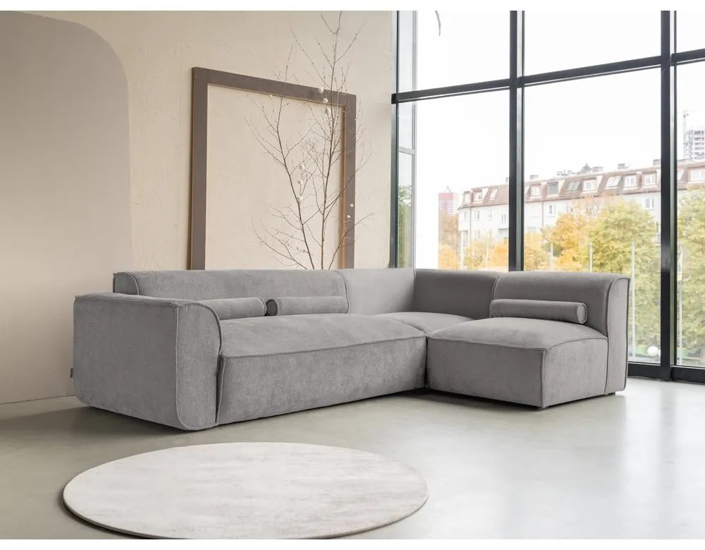 Világosszürke sarokkanapé (jobb oldali) Flex Felix – Miuform