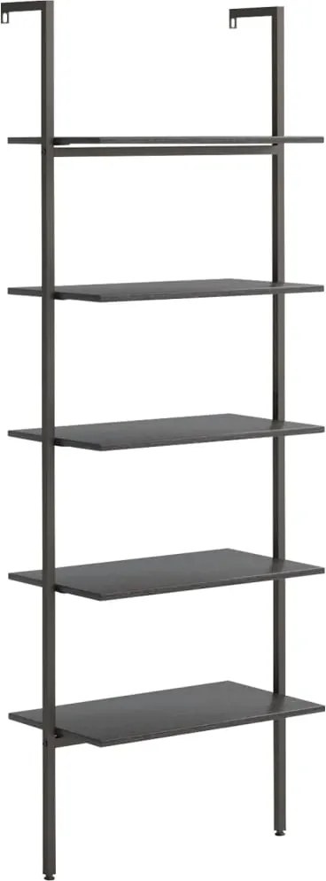 vidaXL 5 szintes fekete létrapolc 64 x 35 x 185 cm