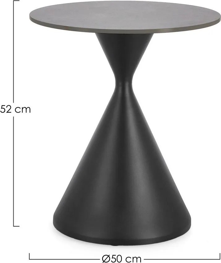 Kerek tárolóasztal márvány dekoros asztallappal ø 50 cm Joona – Bizzotto