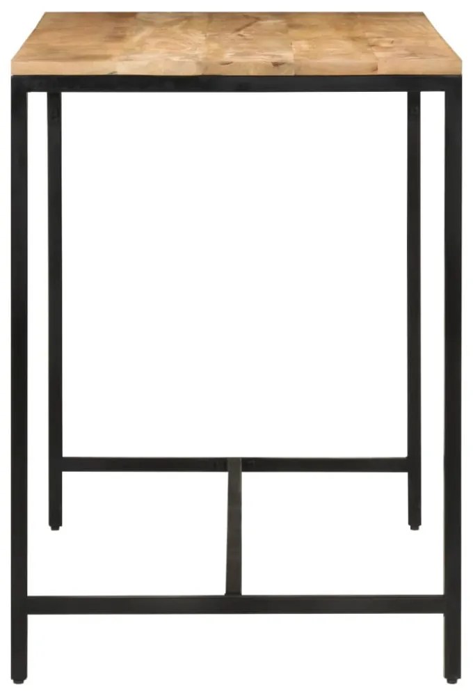 tömör nyers mangófa és vas étkezőasztal 110 x 55 x 75 cm