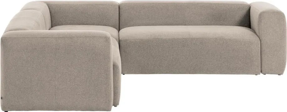 Bézs zsenília sarokkanapé Blok – Kave Home