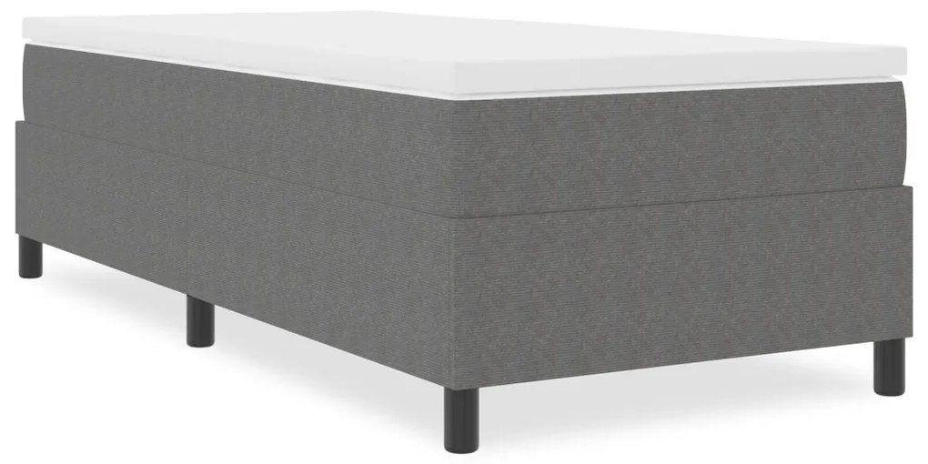 Boxspring Ágy Világosszürke 90x200 cm Bordás Szövet