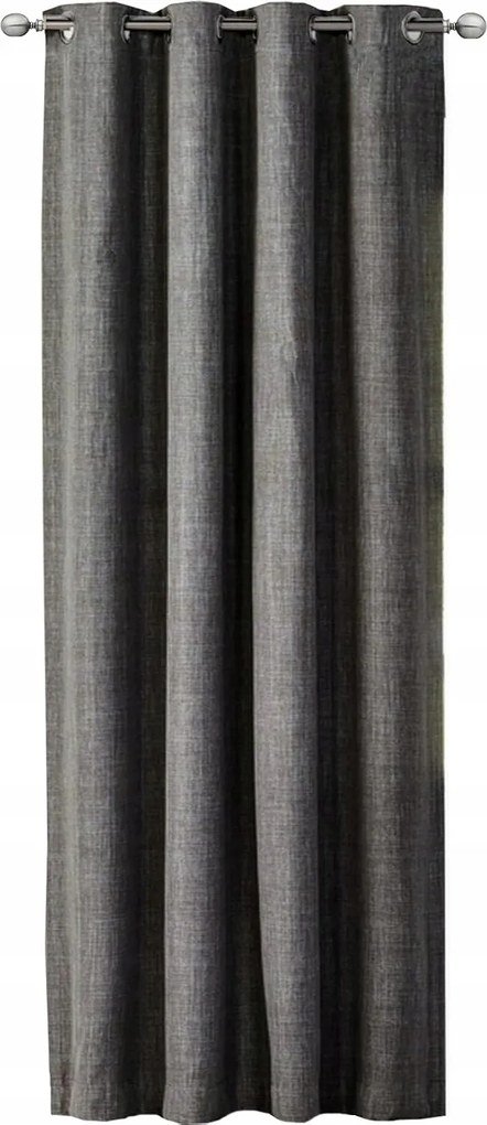 Ablaksötétítő függöny lenvászon megjelenéssel, szemekkel 245 x 140 Szürke