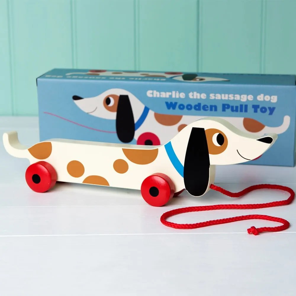 Charlie The Sausage Dog húzható fajáték, hossz 31,5 cm - Rex London