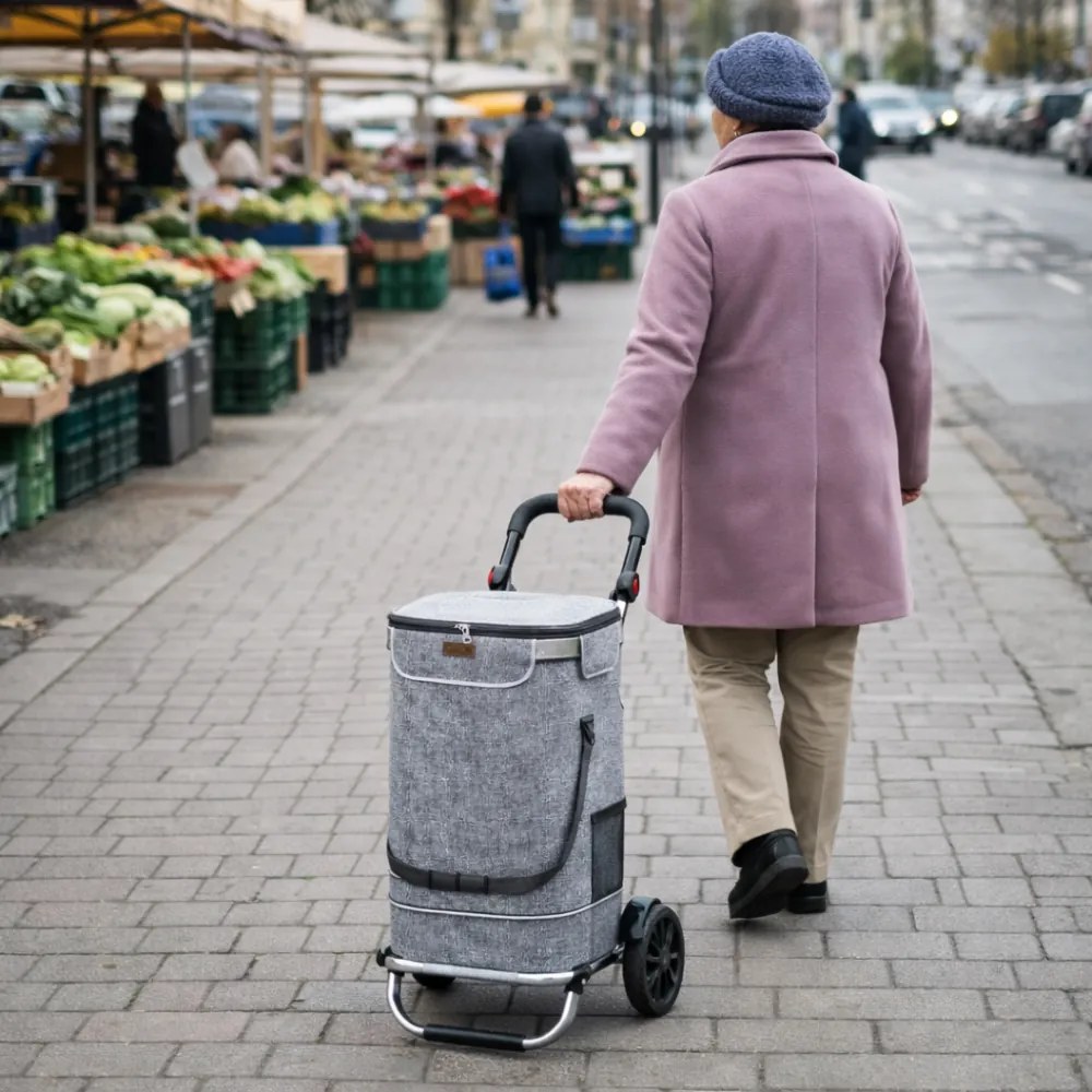 EASY bevásárlótáska kerekekkel, 50l, szürke Monzana