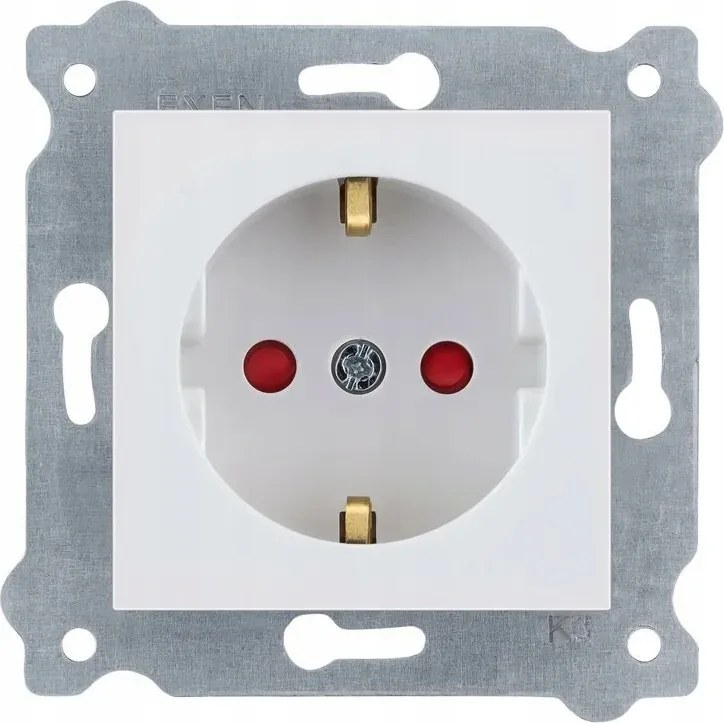 Exen Schuko szimpla aljzat földelt rekeszekkel 2P+E Fehér 238/01E