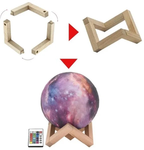 Hold alakú LED lámpa - színes