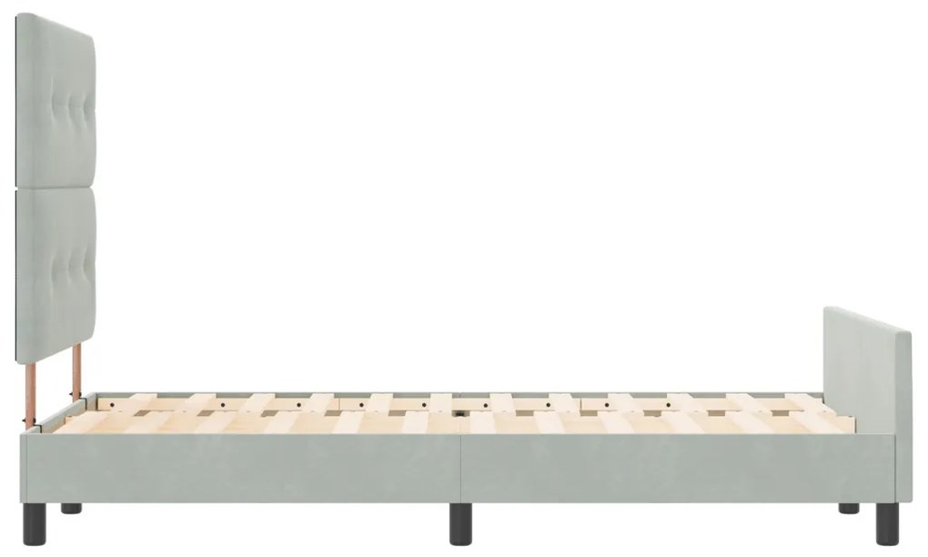 Világosszürke Bársony Ágykeret 120x200 cm