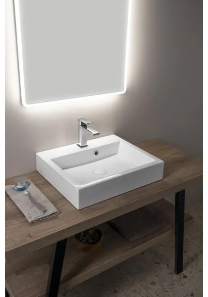 Sapho - Ráépíthető mosdó ORINOKO 50x42 cm márvány/fehér