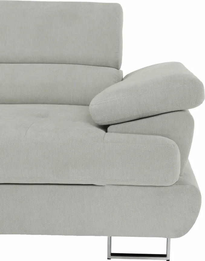 Ülőgarnitúra, világos szürke, szövet, balos, BUTON P