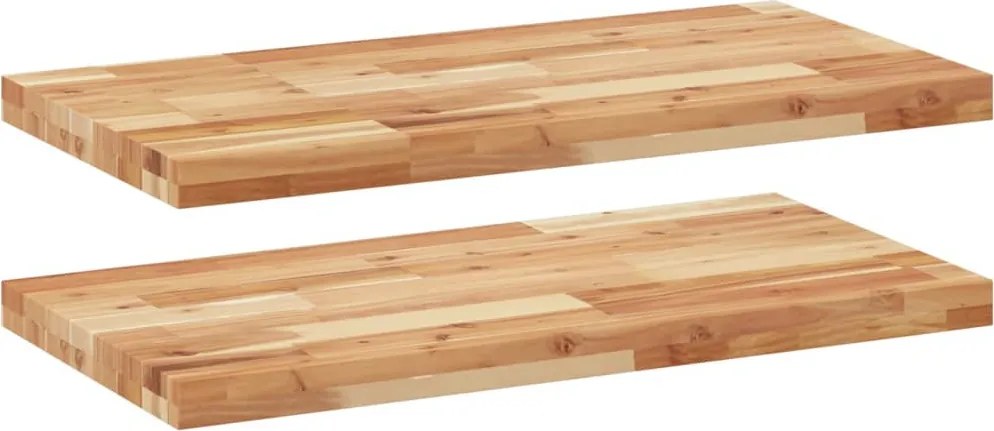 vidaXL 2 db olajbevonatú tömör akácfa függőpolc 80 x 40 x 4 cm