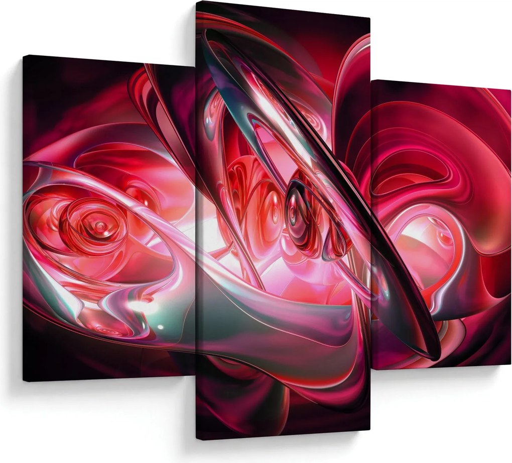 Piros fraktálos kép (90x60 cm)