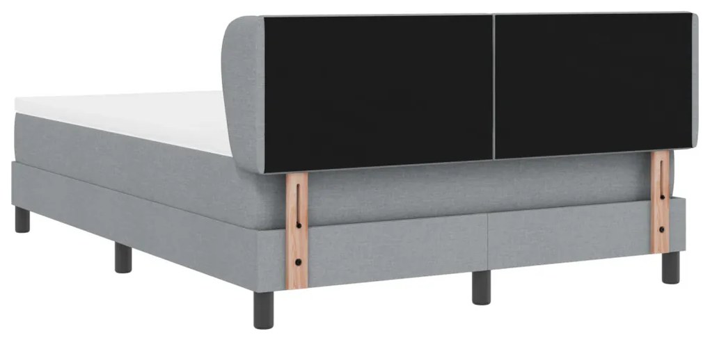 Boxspring Ágy Textil Mattal Világosszürke 140x190 cm