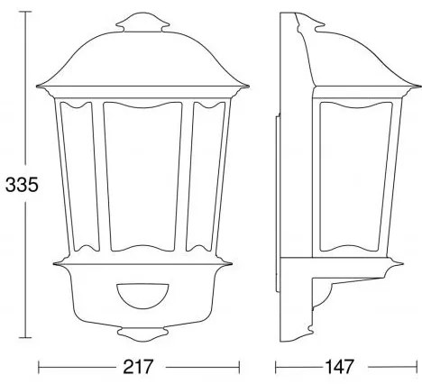 STEINEL 644413 - Fali lámpa érzékelővel L 190 S fekete