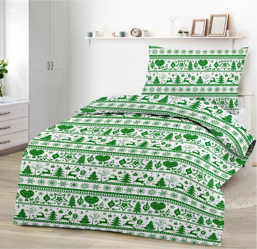 X-MAS GREEN pamut lepedő DeLuxe