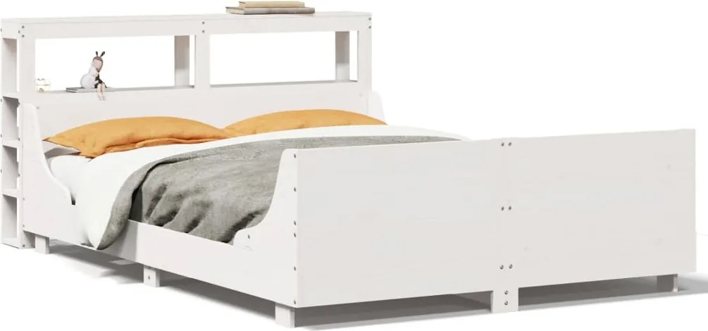 vidaXL fehér tömör fenyőfa ágy matrac nélkül 120 x 200 cm