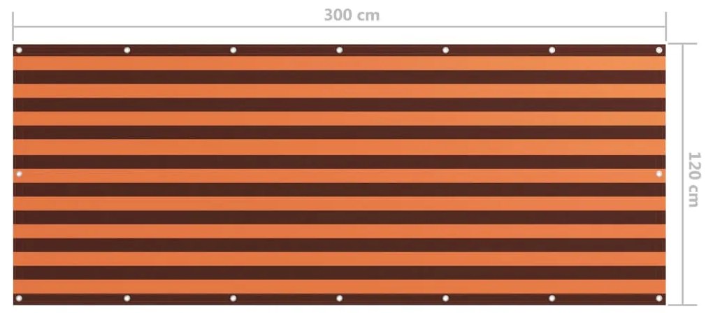 Narancssárga-barna oxford-szövet erkélyparaván 120 x 300 cm