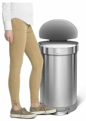 Simplehuman Pedálos szemetes 45 l, matt acél