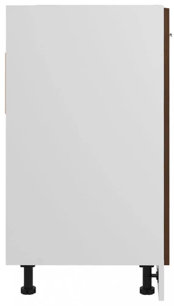 barna tölgyszínű szerelt fa alsó mosogatószekrény 80x46x81,5 cm