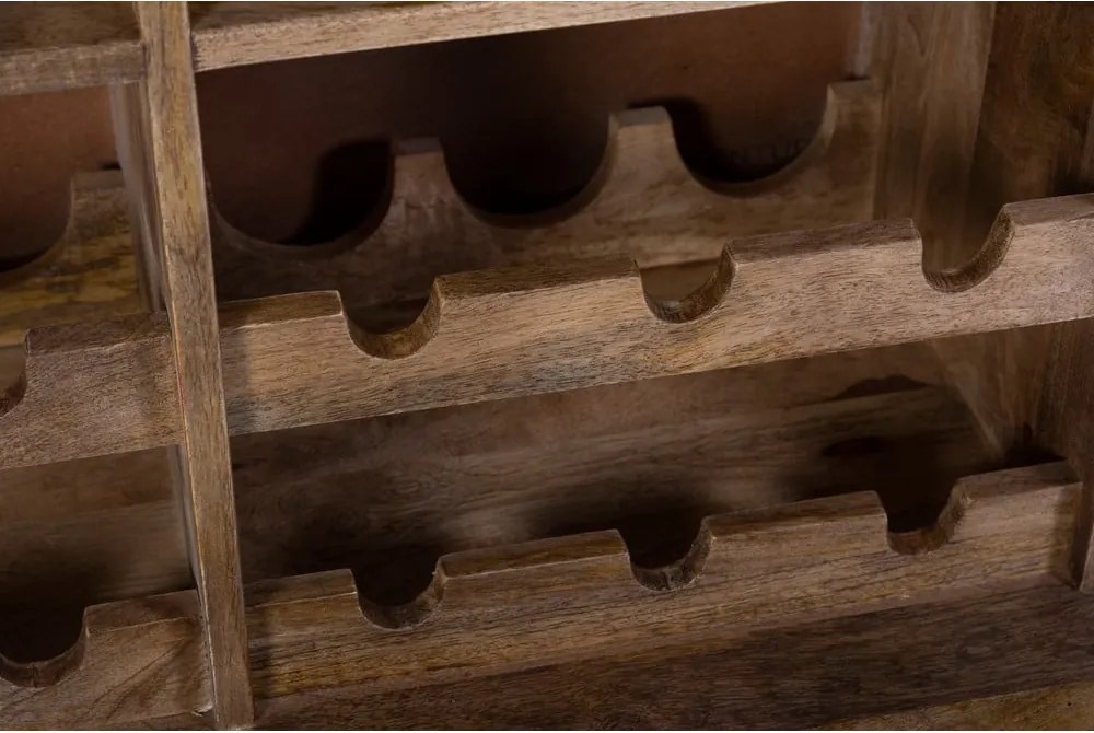 Natúr színű mangófa bortartó szekrény, palackok száma 12, 74x122x46 cm Bombay – Interia Home &amp; Living