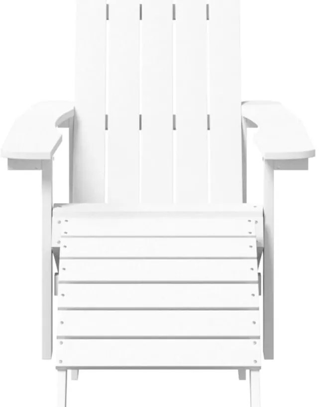 2 db fehér HDPE kerti adirondack szék lábtartóval