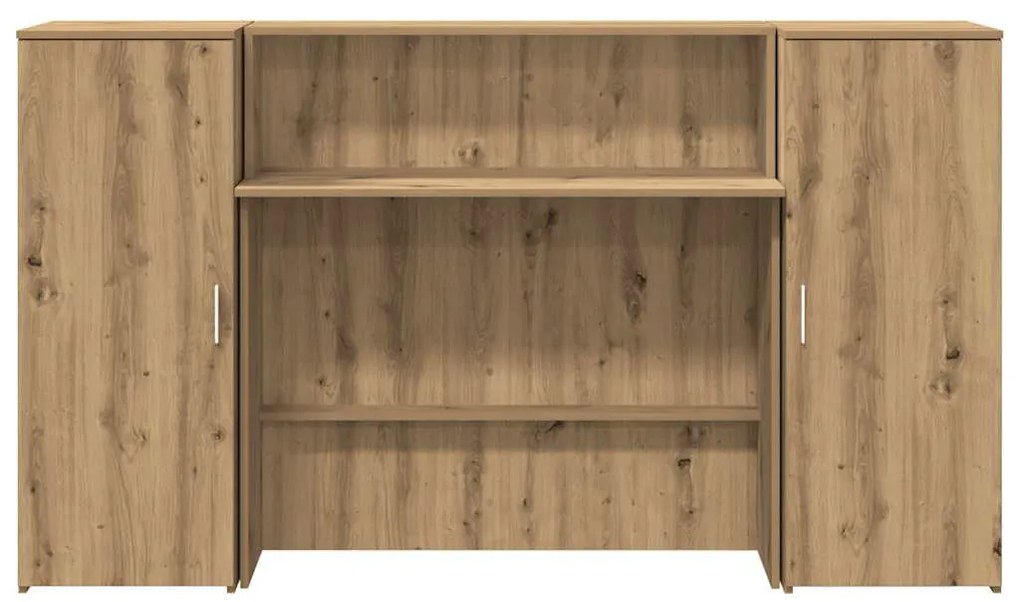 recepciós pult kézműves tölgy 180x50x103,5 cm szerelt fa