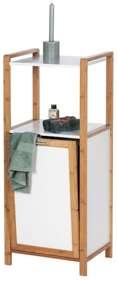 Fehér-natúr színű bambusz fürdőszobai polcos állvány 40x95 cm Finja – Wenko