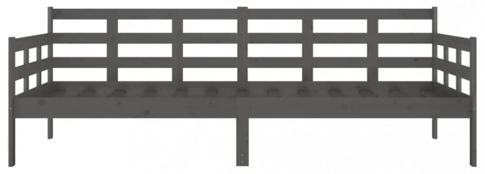 szürke tömör fenyőfa kanapéágy 90x200 cm