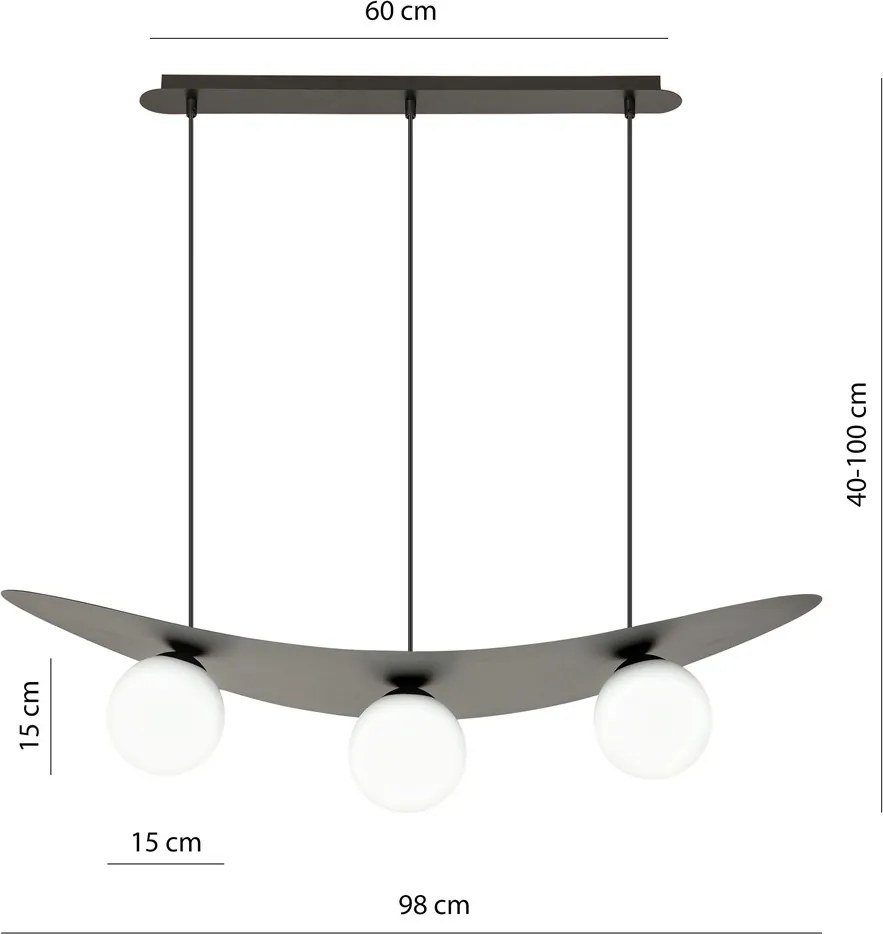 Emibig modern függeszték aura fehér fekete emi1301/3
