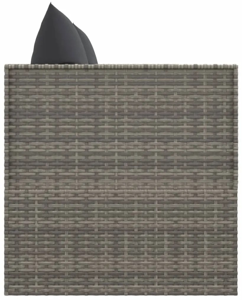 Szürke polyrattan kültéri társalgókanapé párnákkal
