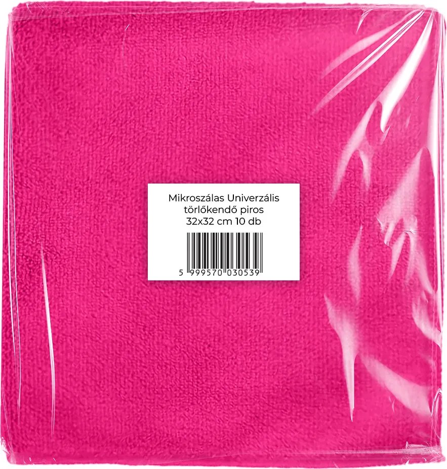 Mikroszálas törlőkendő 32x32cm 300g/m2 piros 10 db-os