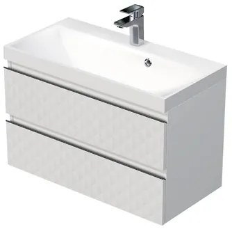 Fürdőszobaszekrény mosdóval SAT Cube Way 80x47,5x40 cm fehér matt CUBE3D802ZB